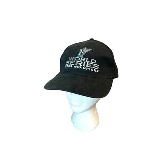 Vintage Florida Marlins Hat Strapback Baseball Cap Black 2003 World Series